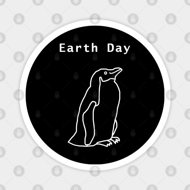 White Line Earth Day Penguin Magnet by ellenhenryart